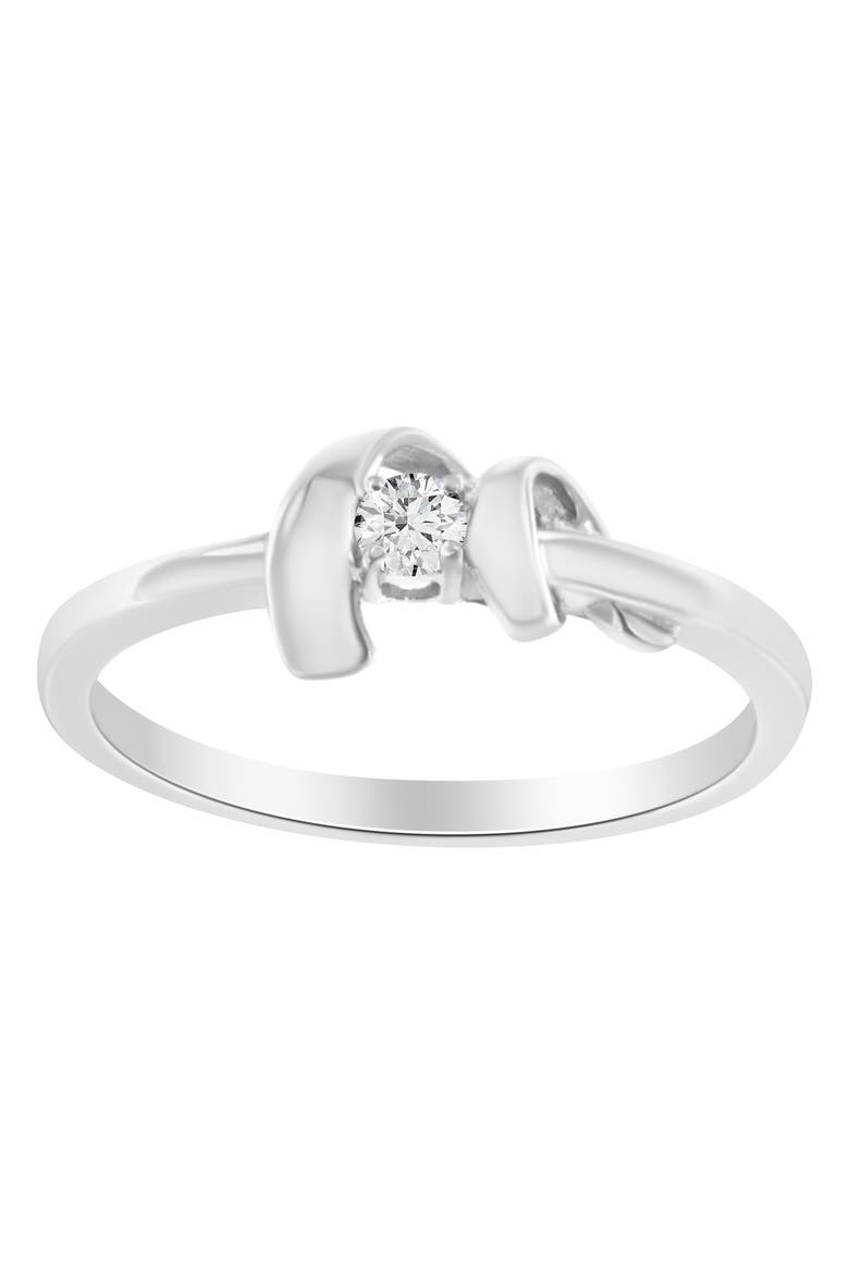 10K White Gold 1/10 Cttw Diamond Spiral Twist Promise Ring, Alternate, color, White Gold