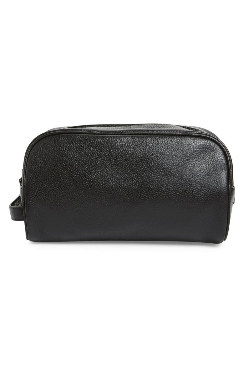 Leather Travel Kit, Alternate, color, BLACK