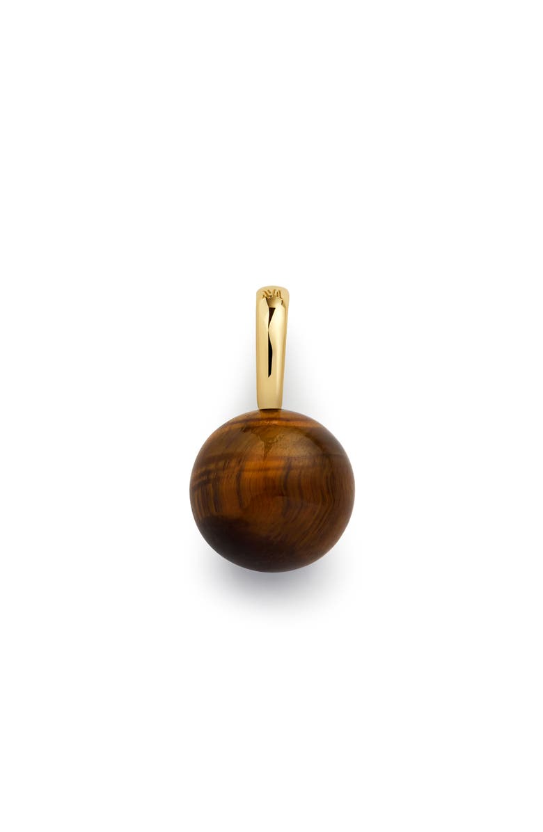 Monica Vinader Tiger's Eye Round Pendant Charm, Main, color, 18Ct Gold Vermeil / Tigers Eye