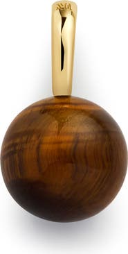 Monica Vinader Tiger's Eye Round Pendant Charm