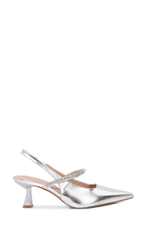 BERNESS BERNESS CAMILLE RHINESTONE POINTED TOE SLINGBACK PUMP 