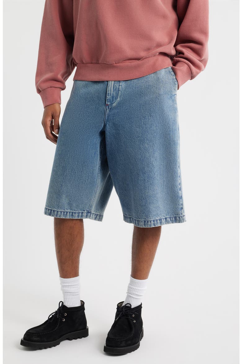 Big Baggy Denim Shorts, Main, color, PALE INDIGO