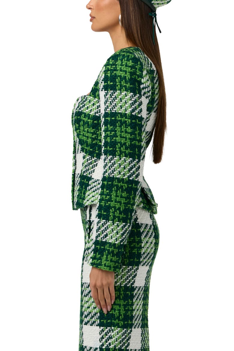 Plaid Boucle Peplum Blazer, Alternate, color, PALAZZO PLAID