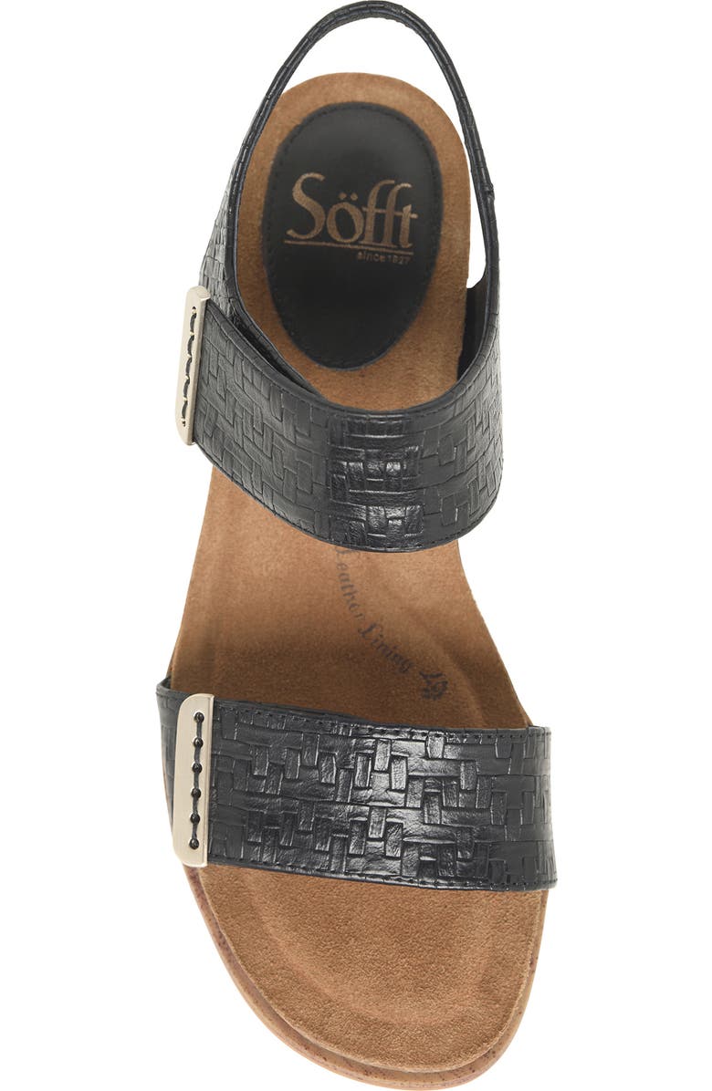 Söfft Verdi II Slingback Wedge Sandal, Alternate, color, Black Woven