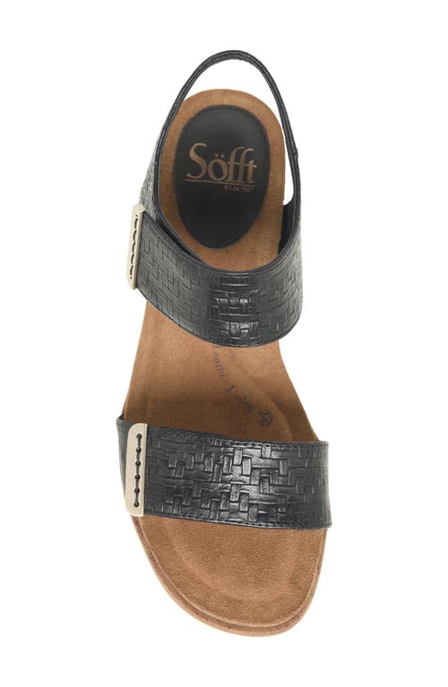 Söfft Verdi Ii Slingback Wedge Sandal In Black Woven