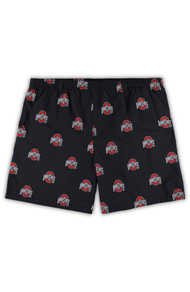 Columbia Men's Columbia Black Ohio State Buckeyes Big & Tall Backcast II Allover Print Omni-Shade Shorts, Main, color, Black
