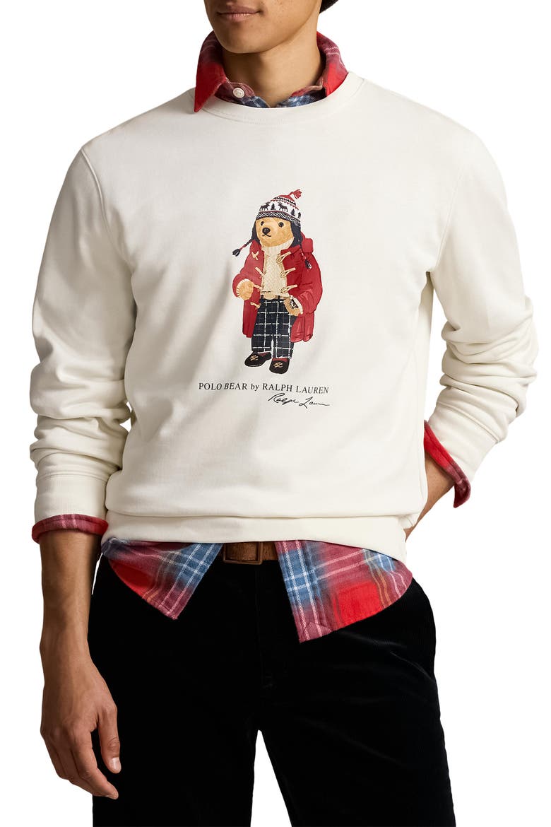 Polo Bear Fleece Sweatshirt, Main, color, F24 NEVIS HOLIDAY BEAR