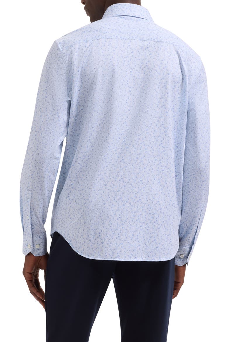 Jimmy OoohCotton® Leaf Print Button-Up Shirt, Alternate, color, AIR BLUE