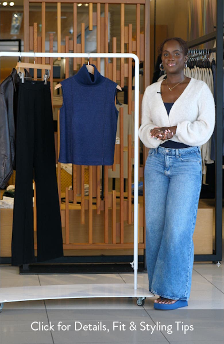 Exposed Seam Detail Sleeveless Knit Turtleneck Top, sales video thumbnail