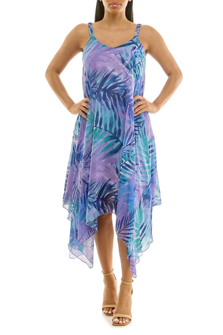 Patterned Handkerchief Hem Dress, Main, color, HIGH DIVE MULTI
