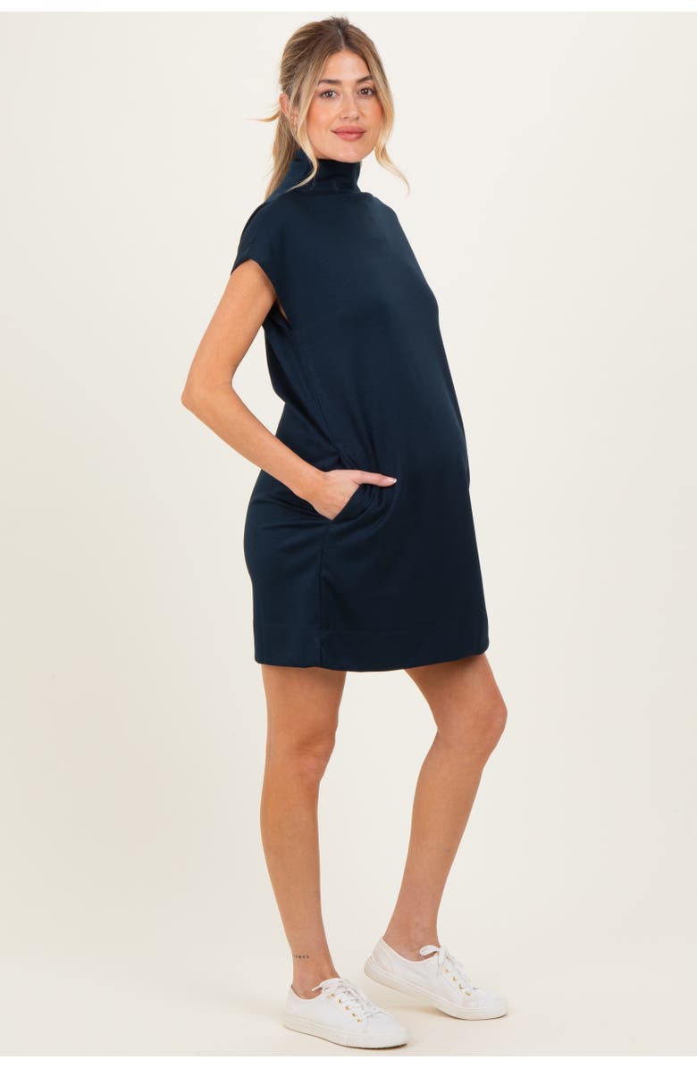 PinkBlush Mock Neck Mini Dress, Alternate, color, Navy Blue