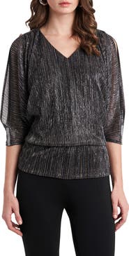 Chaus V-Neck Cold Shoulder Top