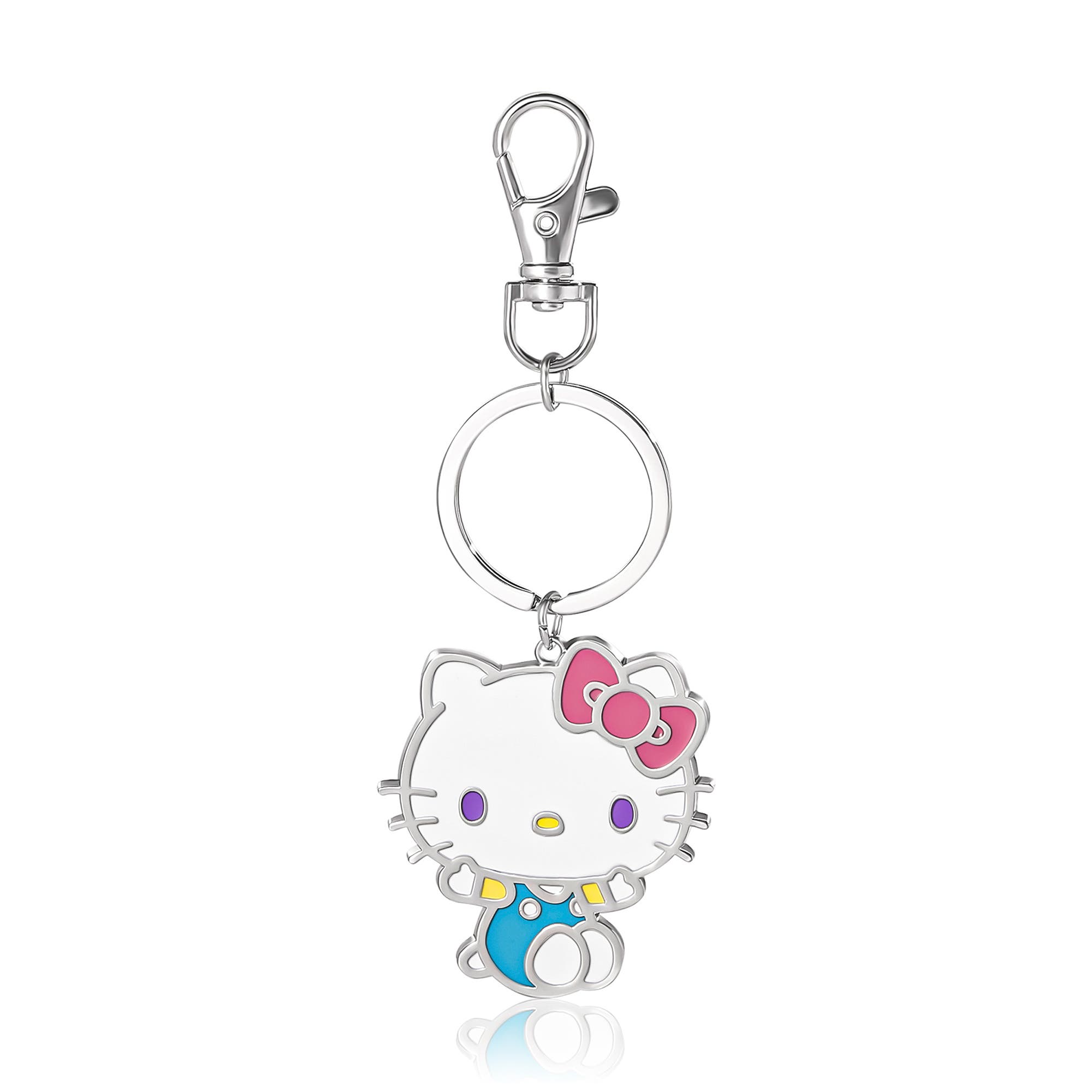 Hello Kitty Fashion Keychain with Adorable Charm, Main, color, Silver, White