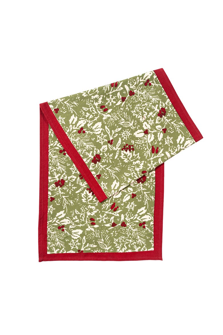 Baies de houx Runner, Alternate, color, Red/Green 16" x 90"