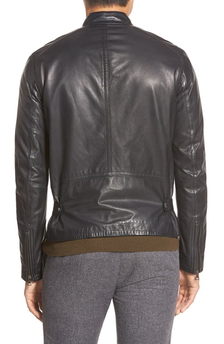 Vince 'Essential' Leather Moto Jacket, Alternate, color, 