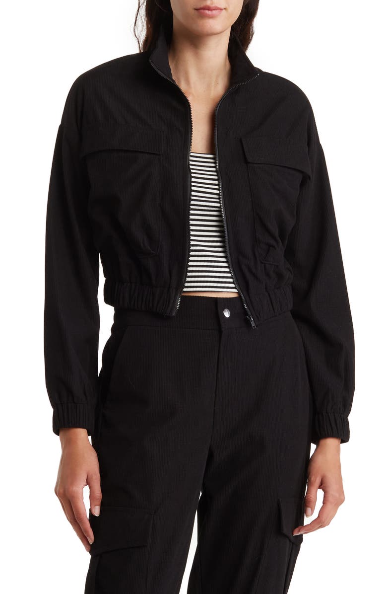 AREA STARS Waffle Knit Crop Jacket, Main, color,
