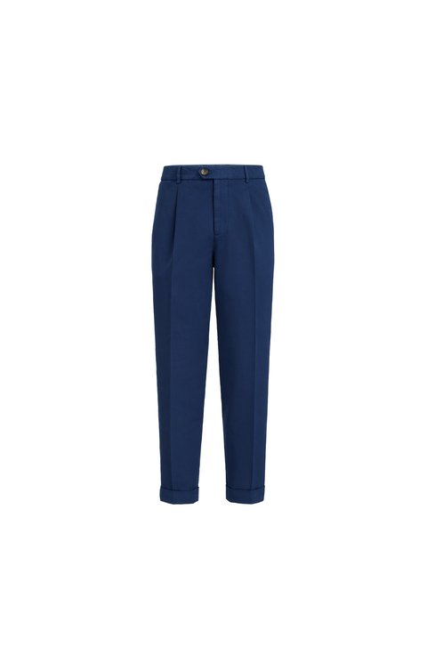 Gabardine garment dyed trousers