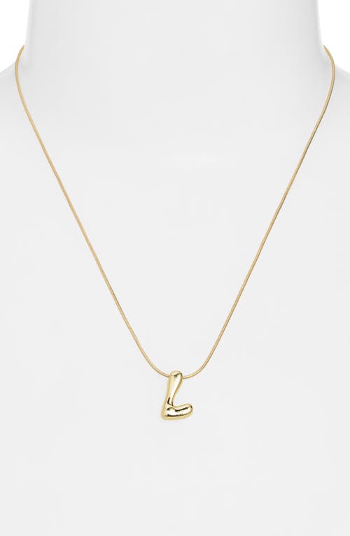 Bp. Bubble Initial Pendant Necklace In L- 14k Gold Dipped