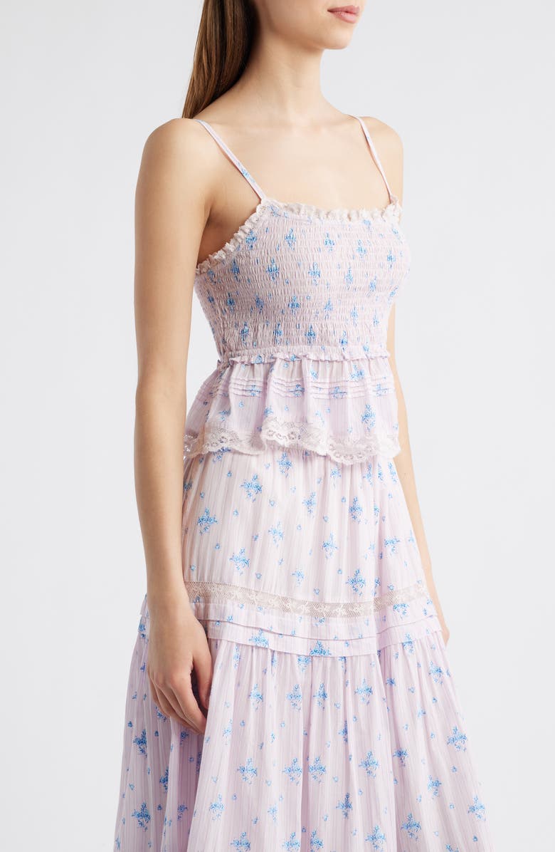 LoveShackFancy Marzenia Peplum Top, Alternate, color, Lilac Tide