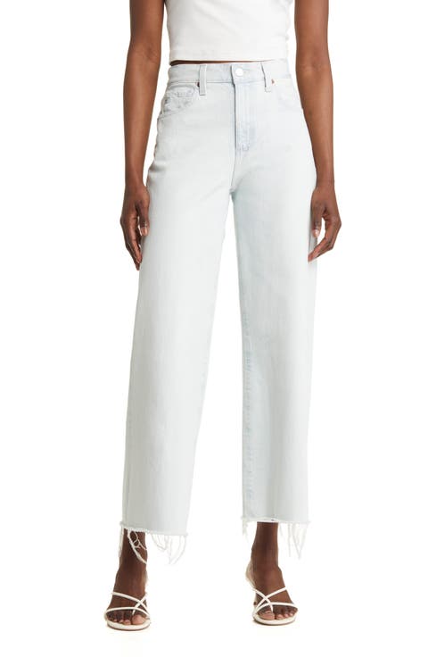 Saige Raw Hem High Waist Ankle Wide Leg Jeans