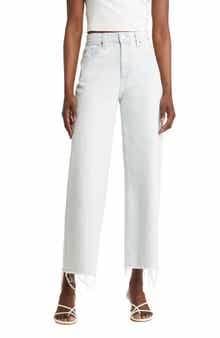 AG Saige Raw Hem High Waist Ankle Wide Leg Jeans