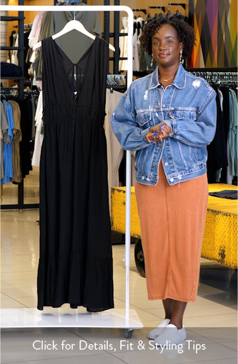 Ruched Plunge Maxi Cover-Up Dress, sales video thumbnail