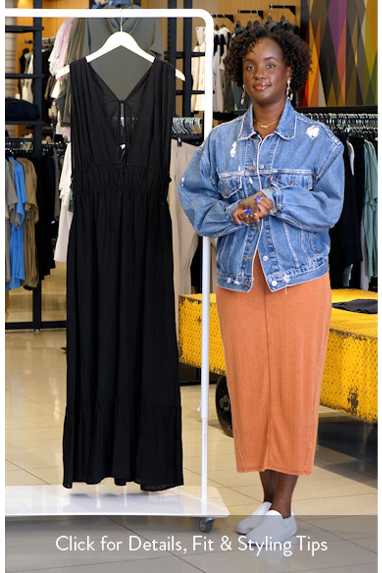 Ruched Plunge Maxi Cover-Up Dress video