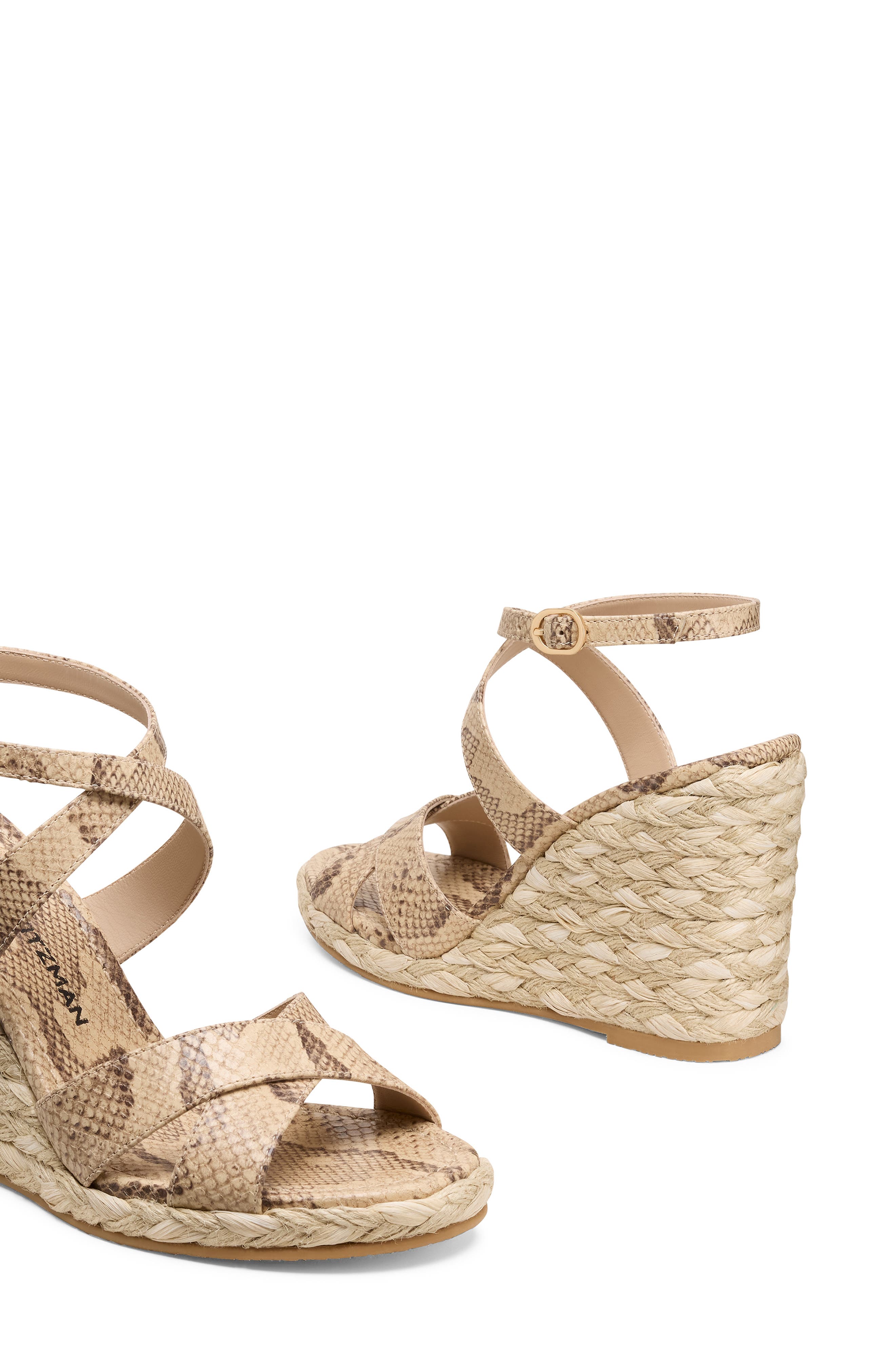 Alyssa Ankle Strap Wedge Sandal, Alternate, color, ADOBE SNAKE PRINT