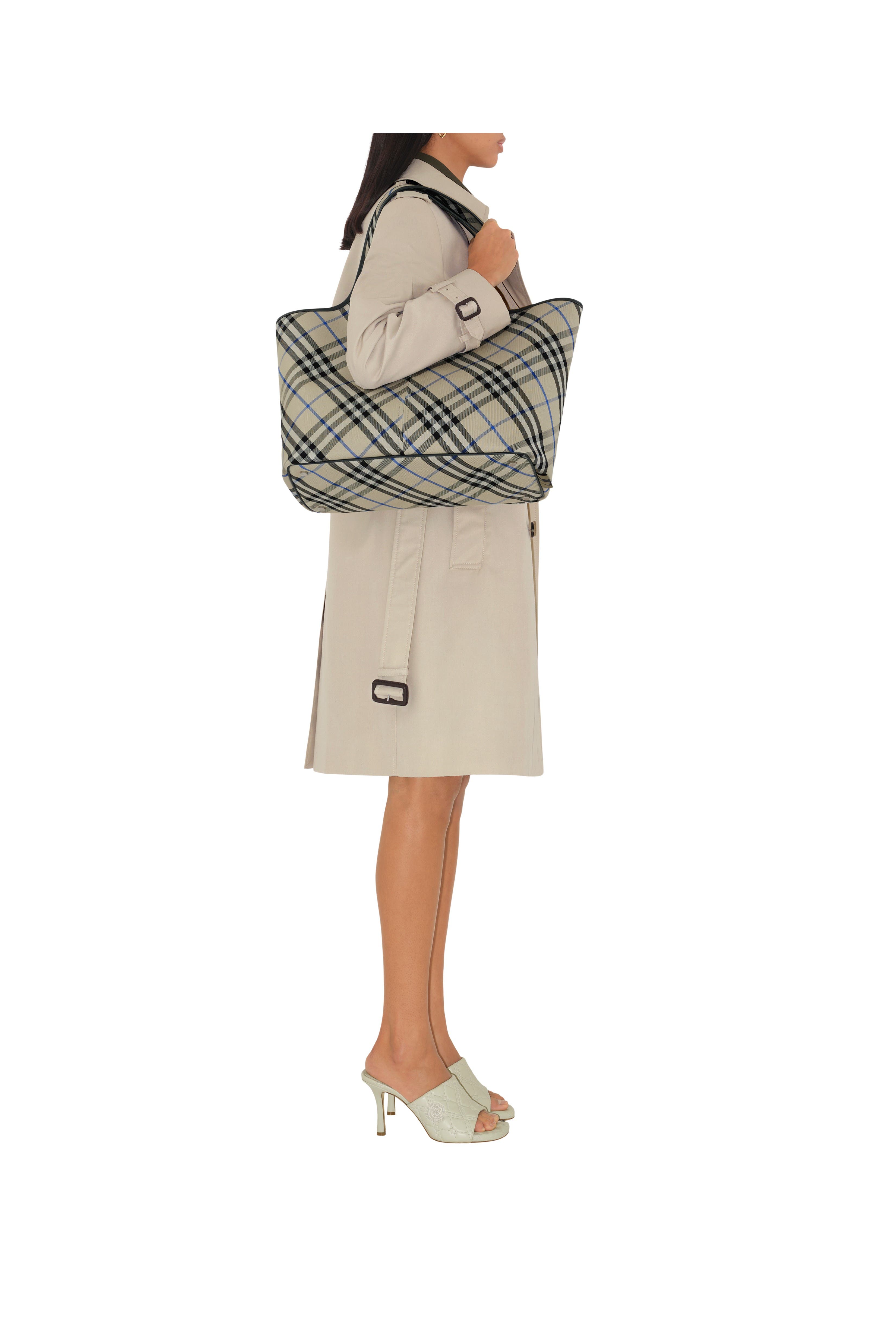 Burberry Medium Check Tote, Alternate, color, 