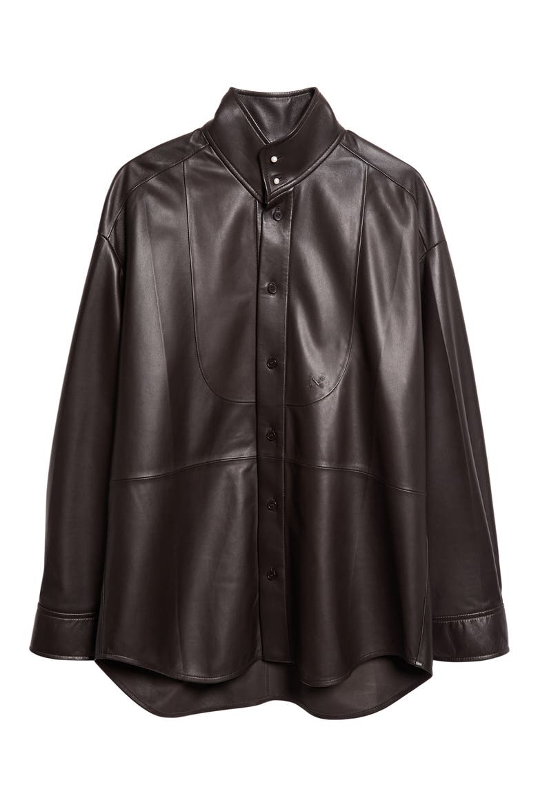 Tux Leather Jacket, Alternate, color, ESPRESSO
