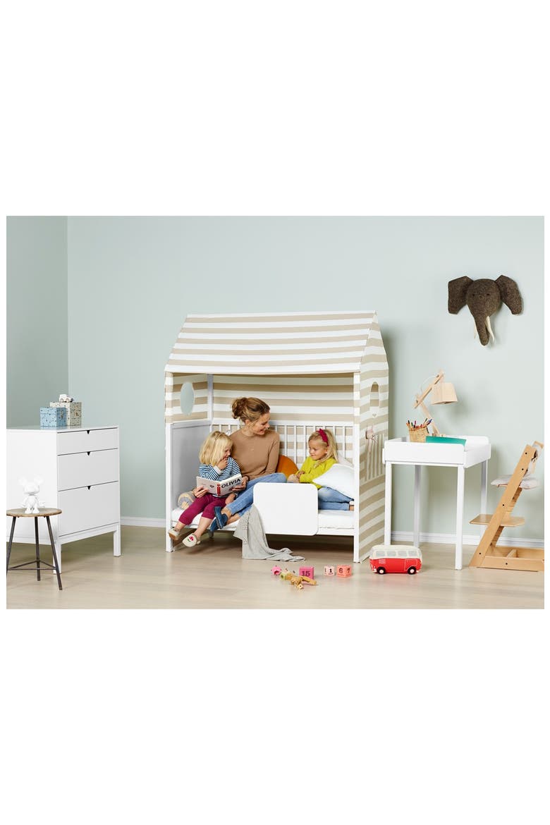 'Home™' Toddler Bed Tent, Alternate, color, BEIGE STRIPE