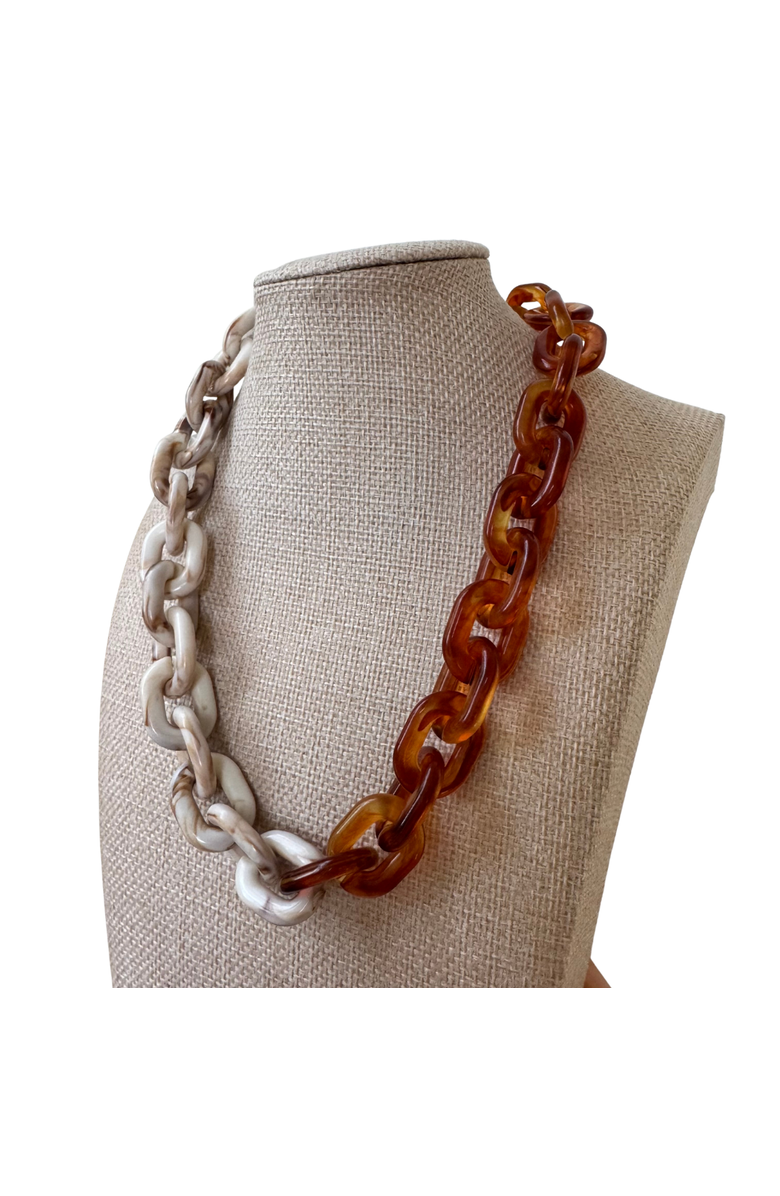 Erin McDermott Jewelry Tortoise and Ivory Resin Necklace, Main, color, Brown