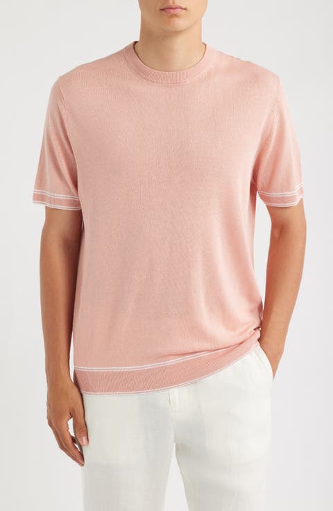Norberto Short Sleeve Linen Blend Crewneck Sweater
