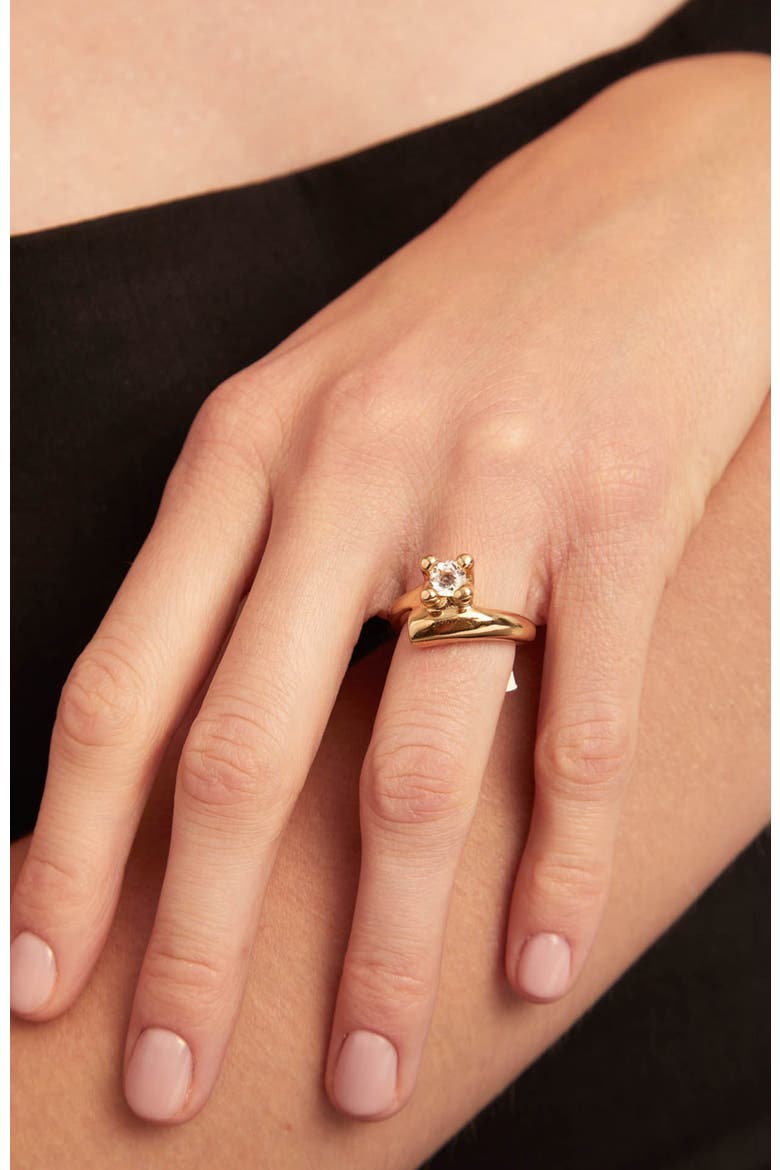 Classic White Sparkle Ring, Alternate, color, Gold