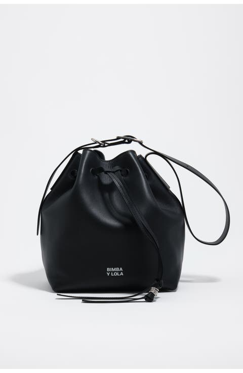 Large leather Carlino bucket bag