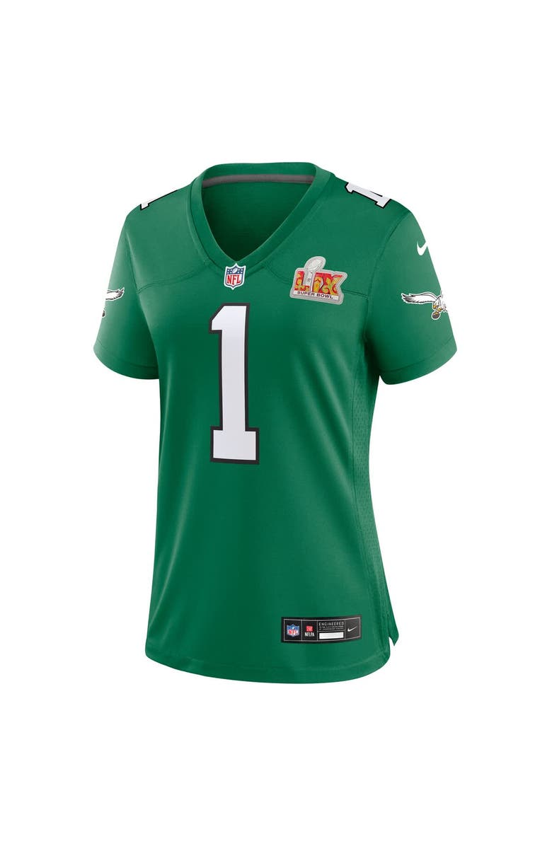 Nike Women's Nike Jalen Hurts Kelly Green Philadelphia Eagles Super Bowl LIX 2nd Alternate Game Jersey, Alternate, color,