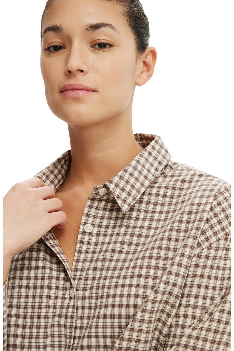 Women's Sloane Oversized Shirt, Alternate, color, Micro Check Honey Beige Rich