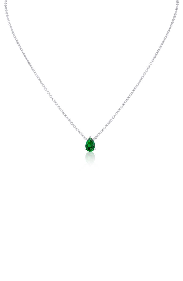 CZ by Kenneth Jay Lane Pear Pendant Necklace, Main, color, 
