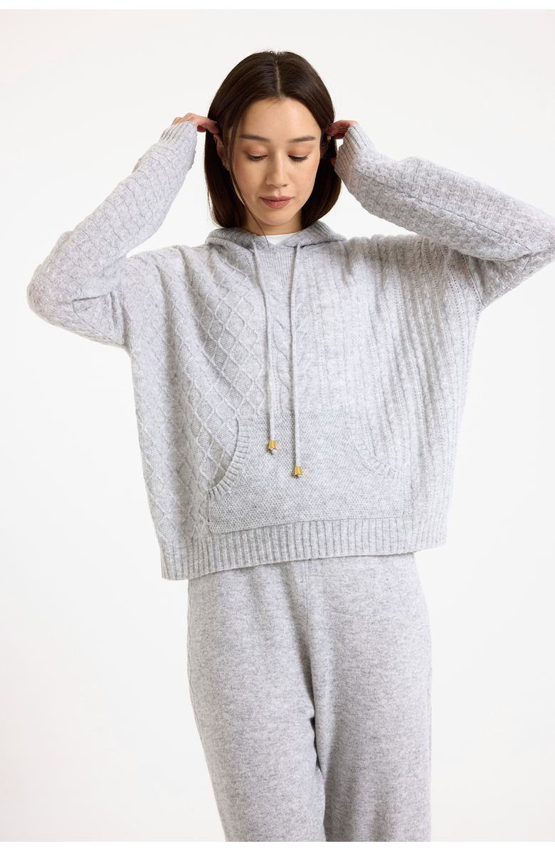 Brodie Pure Cashmere Luxe Relaxed Fit 100% Cashmere Hoodie, Main, color, Super Grey