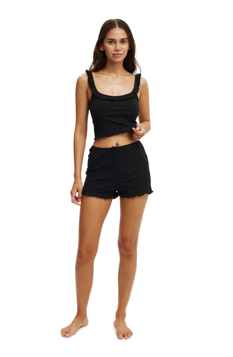 COTTON ON BODY Women's Rib Ruffle Short, Alternate, color, 