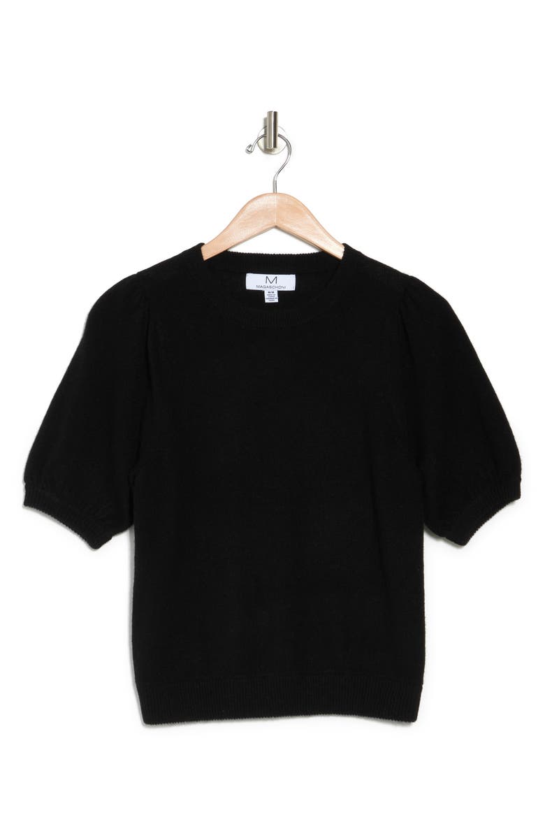 Magaschoni Cashmere Puff Sleeve Top, Alternate, color, 
