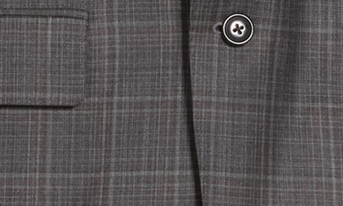 Heritage Gold Grey Plaid Classic Fit Super 130s Wool Suit In Gray