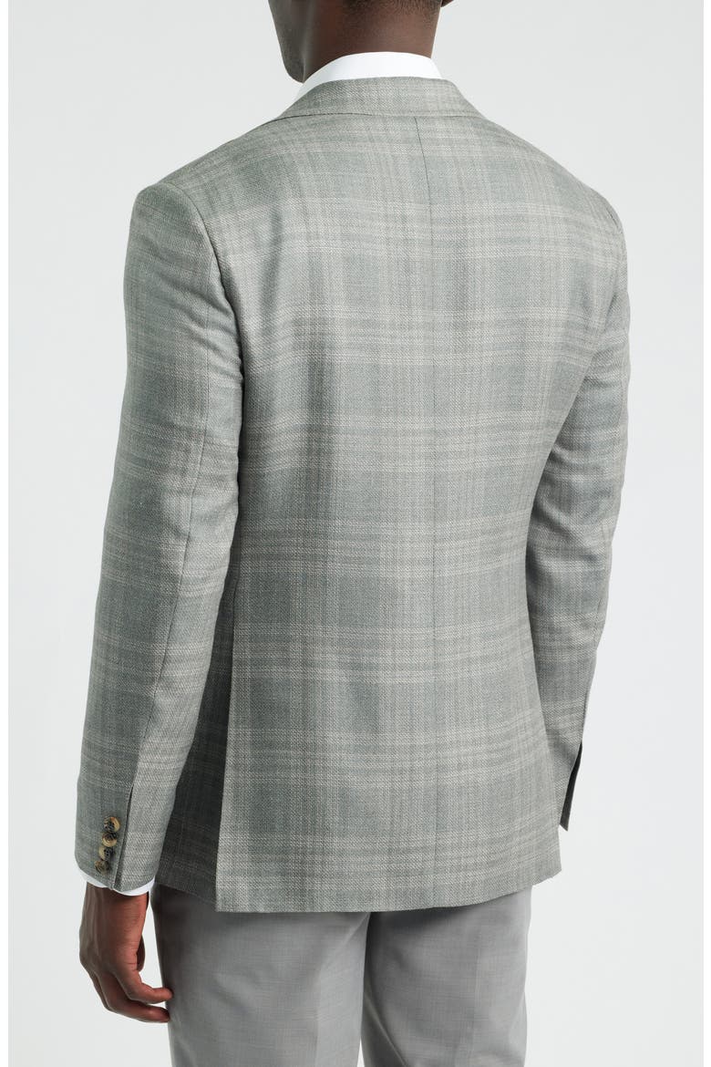 Kei Plaid Wool, Silk & Linen Sport Coat, Alternate, color, LIGHT GREY
