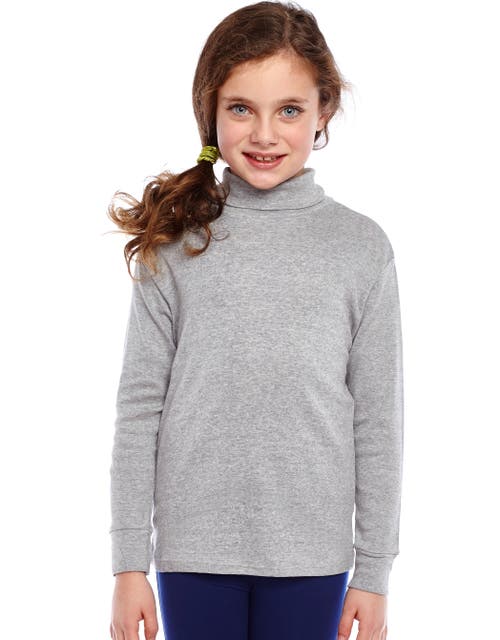 Leveret Kids Turtleneck, 100% Cotton, Solid Colors In Gray