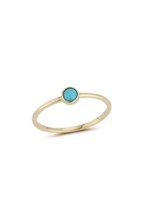 14K Gold Bezel Set Turquoise Ring