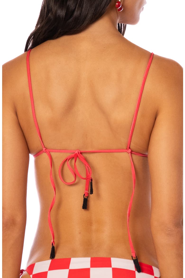 Balmy Check Bikini Top, Alternate, color, BRIGHT RED