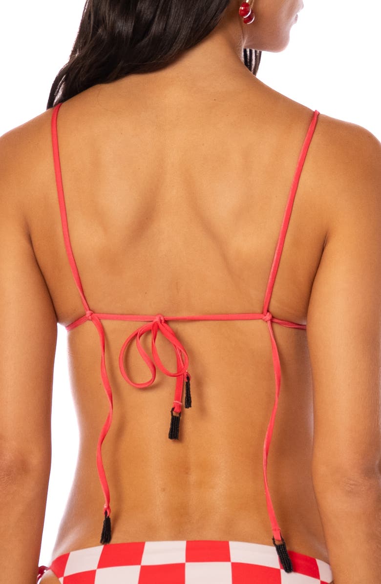 Maaji Balmy Check Bikini Top, Alternate, color, Bright Red