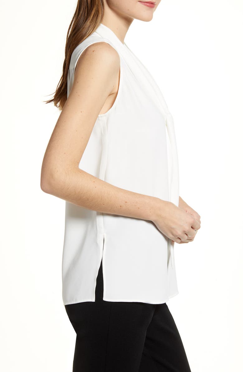 Ming Wang Crepe Tie Neck Sleeveless Blouse, Alternate, color, 