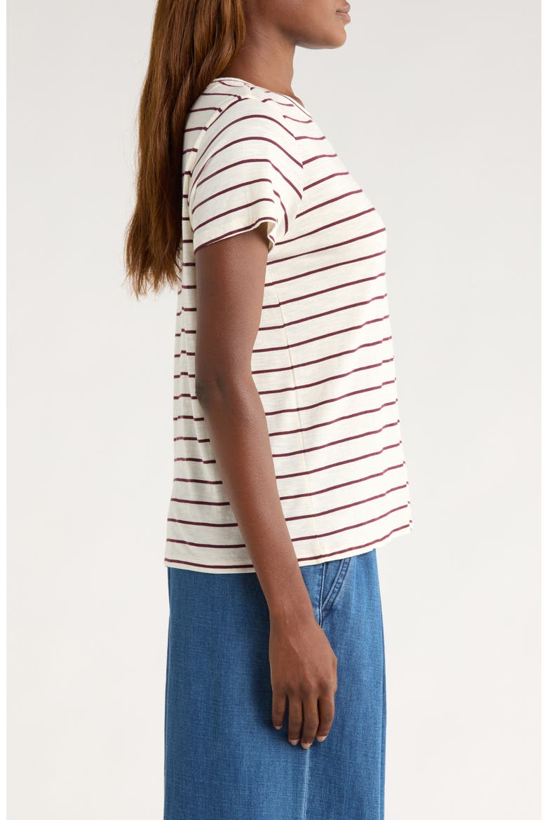 Stripe Crewneck Shirt, Alternate, color, WHITE/ FIG STRIPE