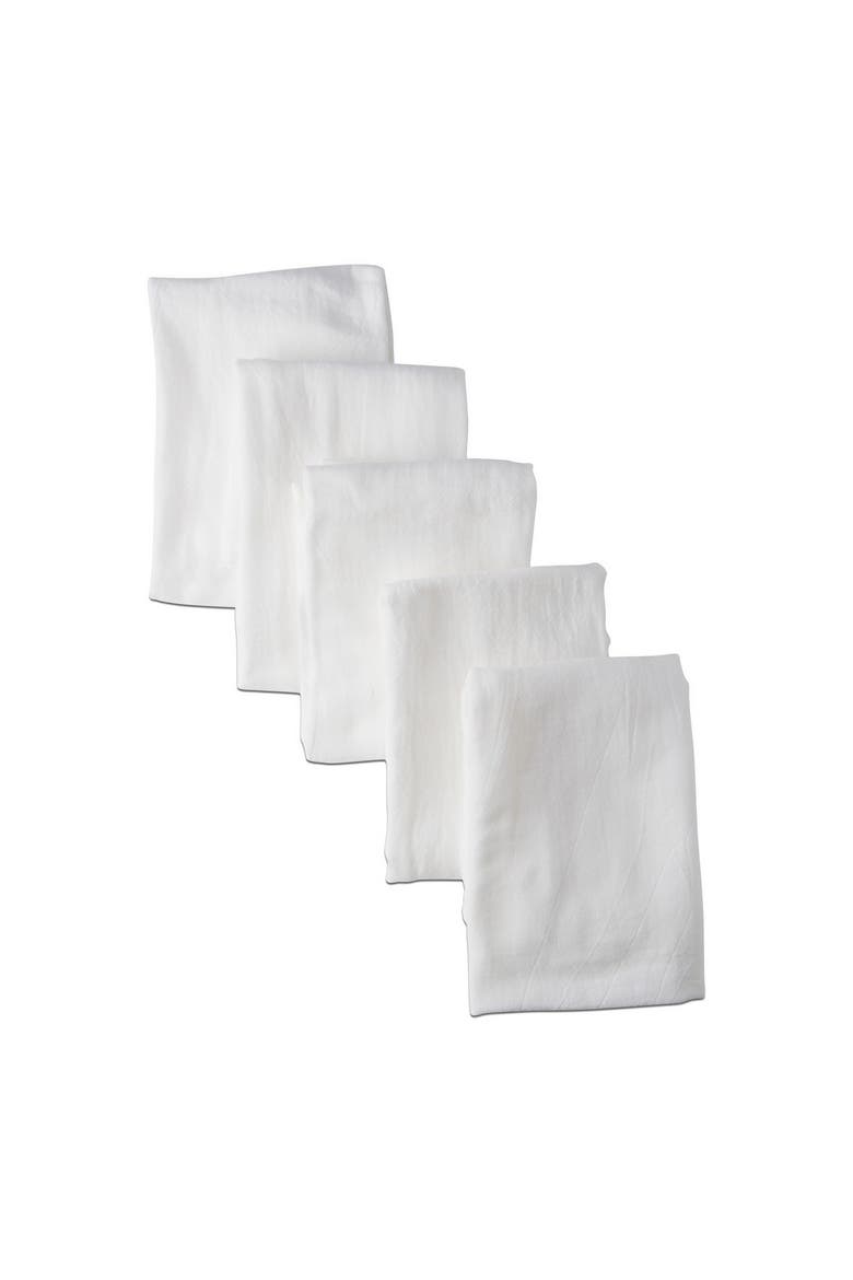 Set of 5 White Cotton Flour Sack Dishtowels for Kitchen, Alternate, color, White